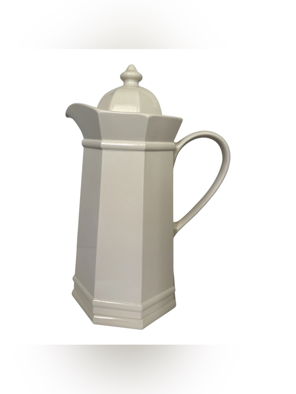Vintage Pfaltzgraff Heritage White Thermal Carafe Coffee Pot with Lid - Cream